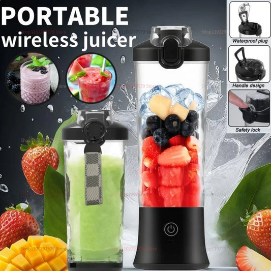 Portable Blender Bottle – USB Rechargeable, 6-Blade, 480m